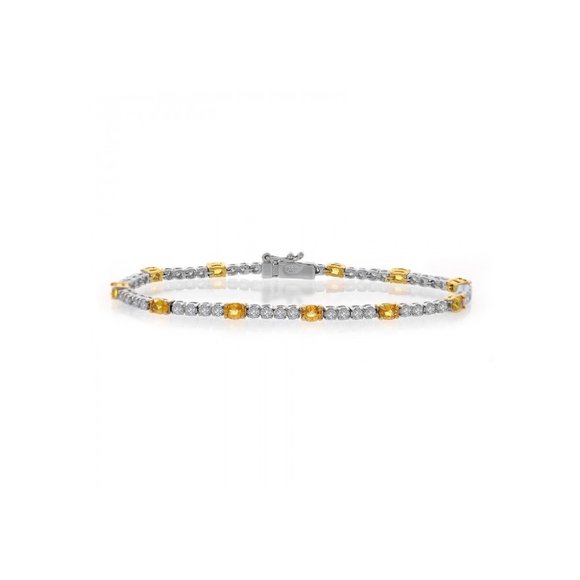 Avital & Co Jewelry Jewelry - 4.75 Carat Yellow Sapphire & Diamond Bracelet